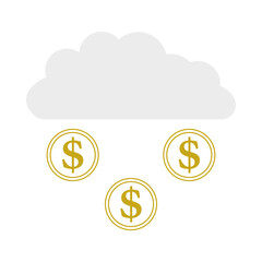 Coins Falling From Cloud Icon
