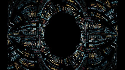 黒背景の楕円のフレーム