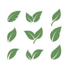 green leaf ecology nature element  vector icon