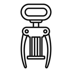 Metal corkscrew icon. Outline metal corkscrew vector icon for web design isolated on white background