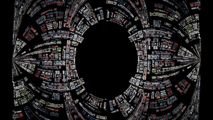 黒背景の楕円のフレーム