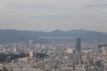 view of the city from above