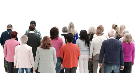 Group of people walking back rear view - Powered by Adobe