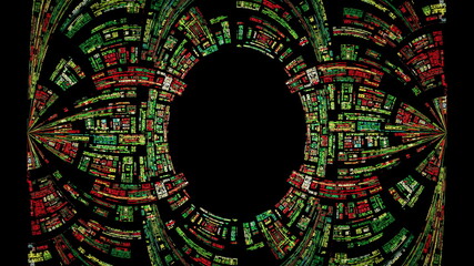 黒背景の楕円のフレーム