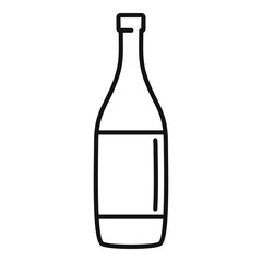 Empty wine bottle icon. Outline empty wine bottle vector icon for web design isolated on white background