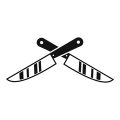 Kitchen crossed knifes icon. Simple illustration of kitchen crossed knifes vector icon for web design isolated on white background