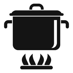 Saucepan icon. Simple illustration of saucepan vector icon for web design isolated on white background