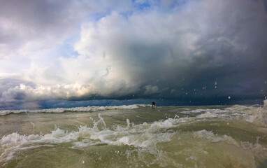 surfing in the ocean