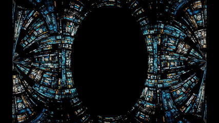 黒背景の楕円のフレーム