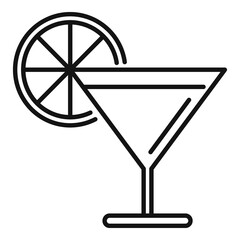 Bar cocktail icon. Outline bar cocktail vector icon for web design isolated on white background