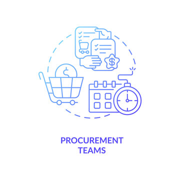 Procurement Teams Concept Icon. Contract Management Software Users. Provide Modern Services To Project Participants Idea Thin Line Illustration. Vector Isolated Outline RGB Color Drawing