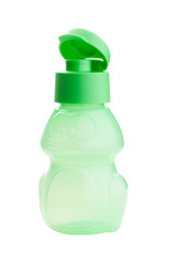
plastic water bottle green on white background for multipurpose