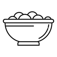 Food bowl icon. Outline food bowl vector icon for web design isolated on white background