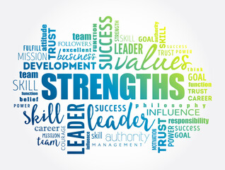 Fototapeta premium Strengths word cloud collage, business concept background