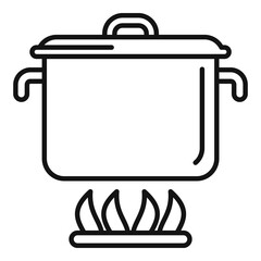 Saucepan icon. Outline saucepan vector icon for web design isolated on white background