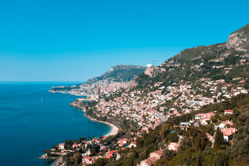 Naklejka na ściany i meble view of the sea from the castle in South Of France, Monaco View