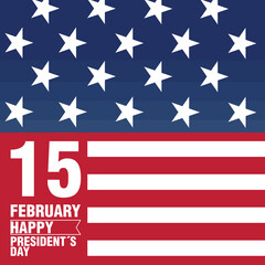 USA President day poster. 15 February. Vector illustration