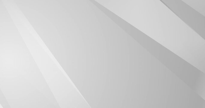 4k Light grey white looped gradient abstract background. Business video corporate presentation. Creased backdrop.Trendy crumpled diagonal polygonal text frame. Blank moving straight soft corner border