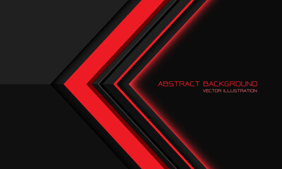 Abstract red grey metallic  directional geometric arrow with blank space design modern futuristic background vector illustration.