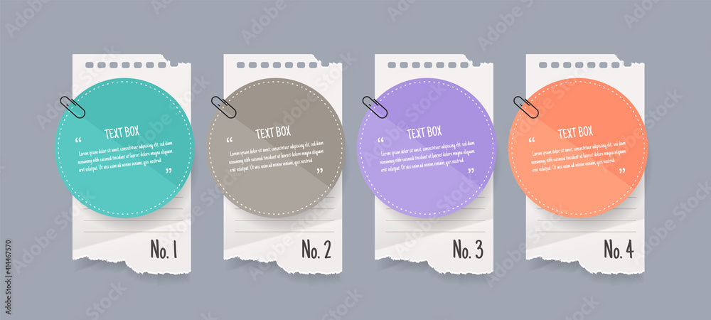 Poster text box design with note papers.