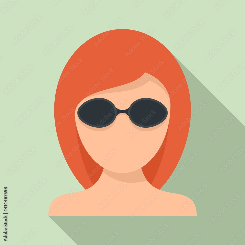 Sticker Girl laser hair removal icon. Flat illustration of girl laser hair removal vector icon for web design