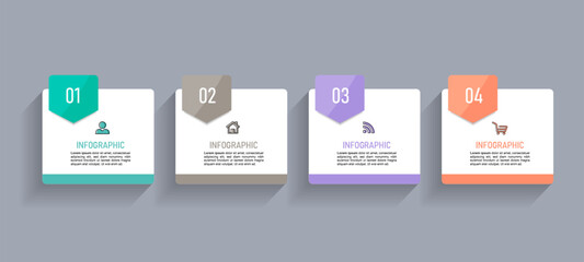 Business Infographic with note paper design vector.