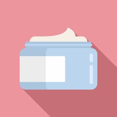 Cream jar icon. Flat illustration of cream jar vector icon for web design