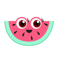 Watermelon cartoon vector symbol illustration.