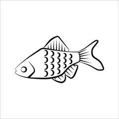 Carp icon symbol. Premium quality isolated on white background. color editable