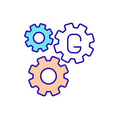 Grammar improvement RGB color icon. Language system. Rules governing sounds, words, sentences. Grammar and language skills. Combination and interpretation. Isolated vector illustration