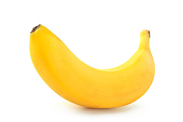 Banana fruit closeup on white