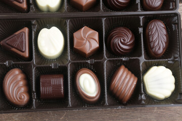 chocolate bonbon candies as sweet gift