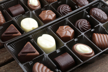 chocolate bonbon candies as sweet gift