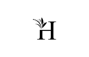 Monogram Flourishes Letter H Logo Manual Elegant Minimalism Sign Vector