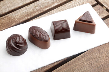 chocolate bonbon candies as sweet gift