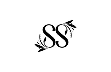 Monogram Flourishes Letter SS Logo Manual Elegant Minimalism Sign Vector