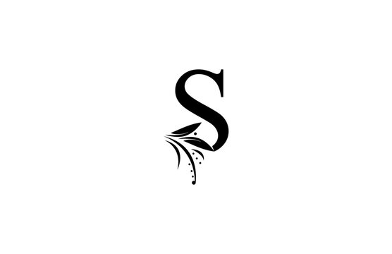 Monogram Flourishes Letter S Logo Manual Elegant Minimalism Sign Vector
