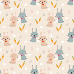 Lovely bunny and Easter egg seamless pattern