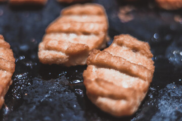 Crispy chicken nuggets in a oven
