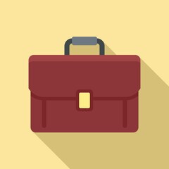 Office manager briefcase icon. Flat illustration of office manager briefcase vector icon for web design