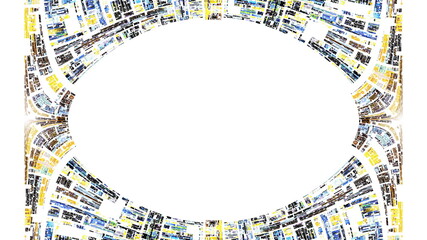 白背景の楕円のフレーム