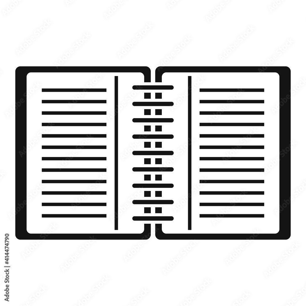 Poster office manager open notebook icon. simple illustration of office manager open notebook vector icon f