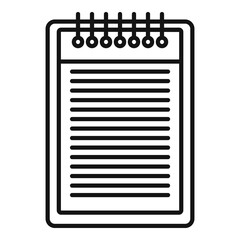 Office manager notepad icon. Outline office manager notepad vector icon for web design isolated on white background