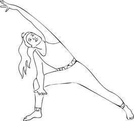 Yogaübung: Parsvakonasana, seitliche Winkelstellung 