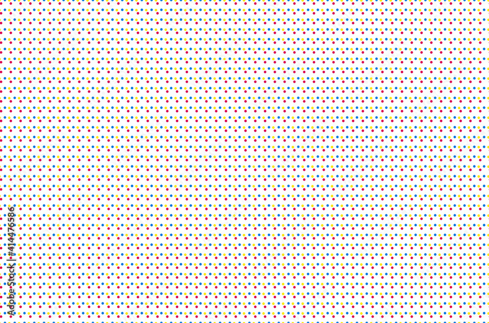 Sticker seamless offset digital print pattern. halftone dots texture. cmyk color background