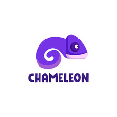 Simple chameleon mascot logo design