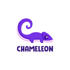 Simple chameleon mascot logo design