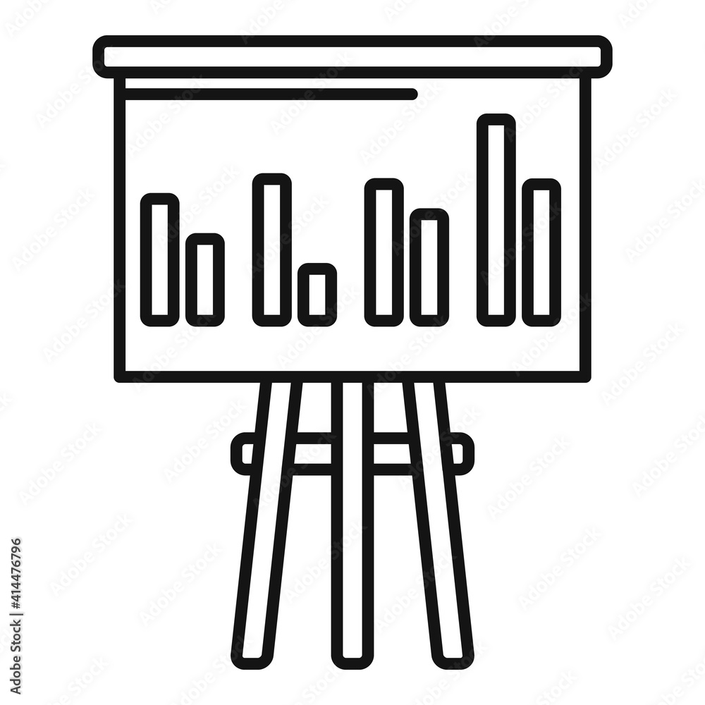 Poster office manager banner graph icon. outline office manager banner graph vector icon for web design iso