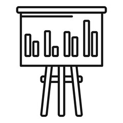 Office manager banner graph icon. Outline office manager banner graph vector icon for web design isolated on white background