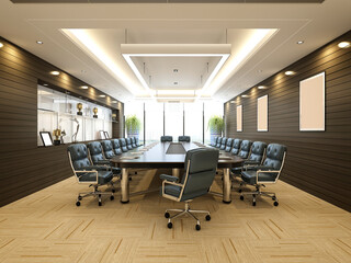3d render of office board room